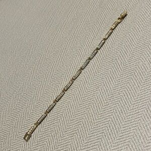 VTG AUTHENTIC Swarovski Gold Plated & Crystal Tennis Bracelet Swan Logo